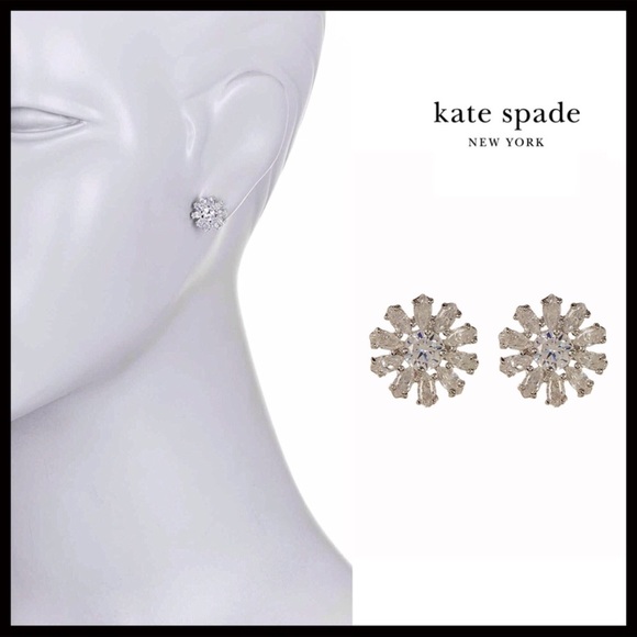 KATE SPADE CRYSTAL PAVE BOUQUET STUD EARRINGS - Picture 7 of 8